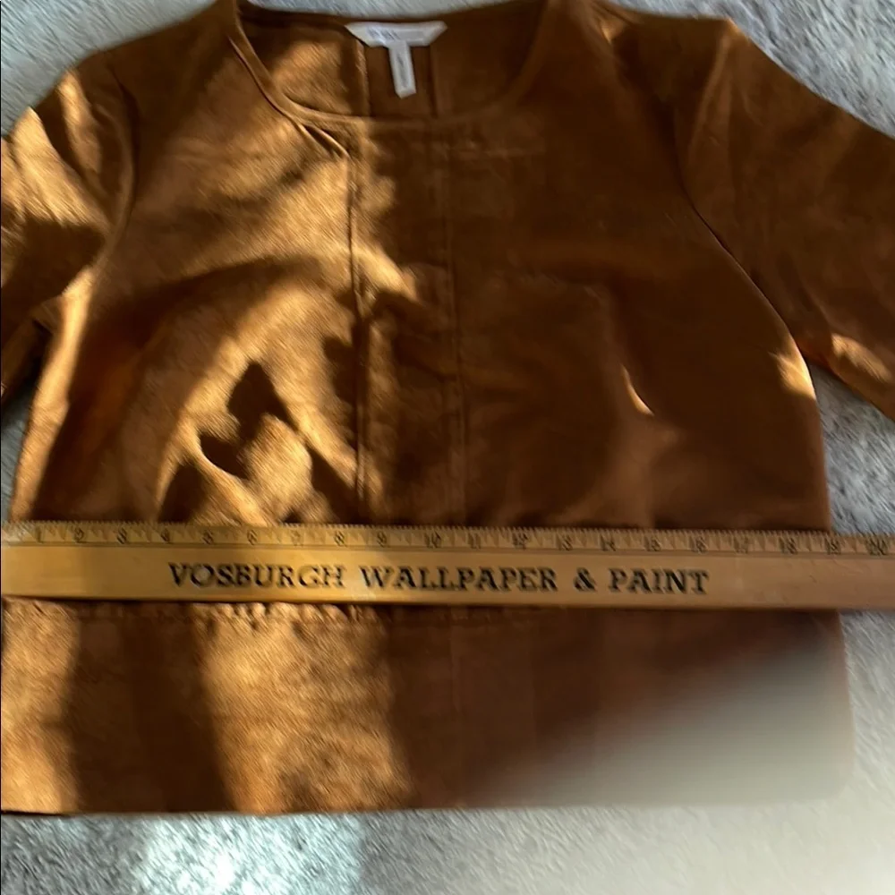 BCBG Generation Ladies Russet Faux Suede Top - Picture 7 of 7